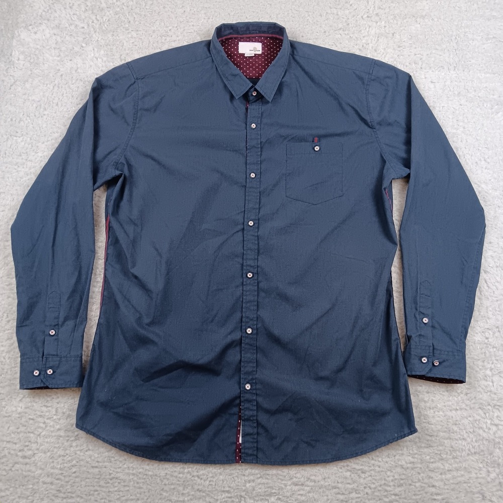 Craft + Flow Button Down Shirt Men XXL Navy Side Taping SLD 102617WW